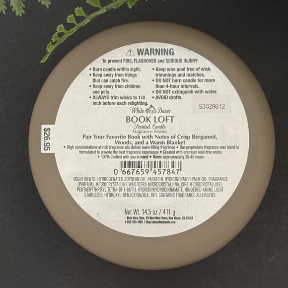 BBW Book Loft White Barn Bath & Body Works 3 Wick Candle - Picture 10 of 10